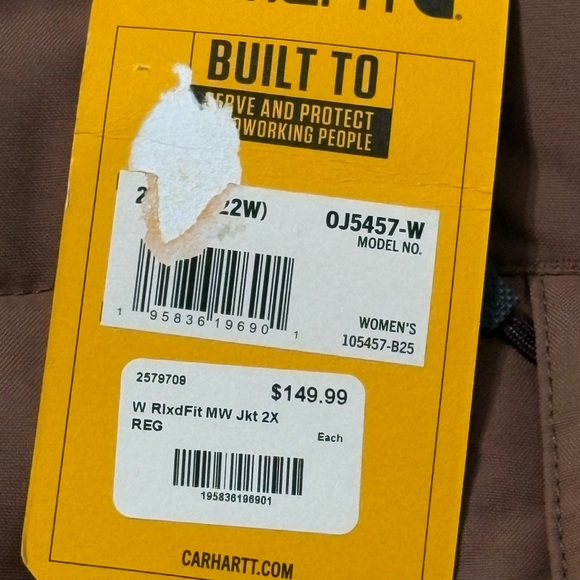 Carhartt Women's 2X Montana Relaxed Fit Insulated Jacket blush pink sherpa-lined - Picture 8 of 11